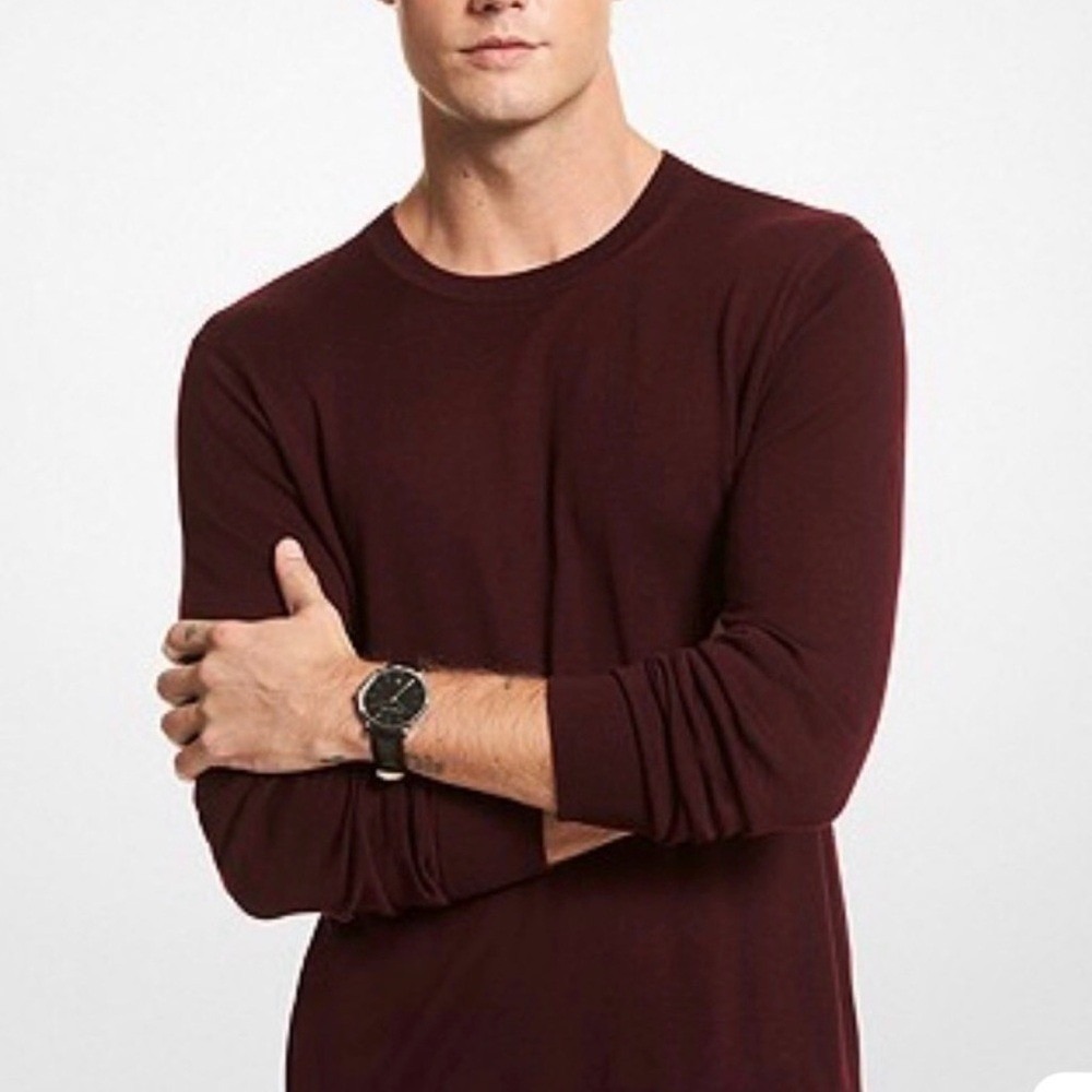 Michael Kors Red/Maroon Cordovan Crewneck Sweater NWT
